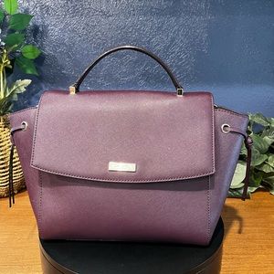 Kate Spade Deep Saffiano Leather Berry Crossbody Satchel